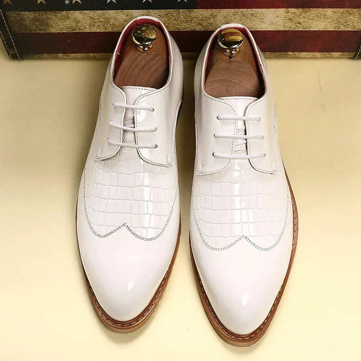 Sapato Masculino em Couro Derby Piannaro PN357 em preto e branco