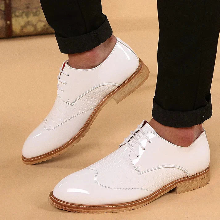 Sapato Masculino em Couro Derby Piannaro PN357 em preto e branco