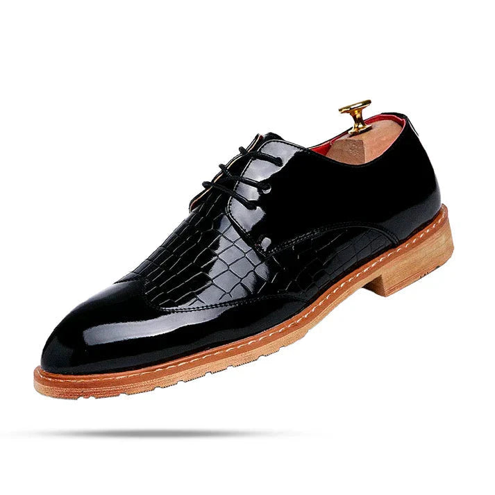Sapato Masculino em Couro Derby Piannaro PN357 em preto e branco