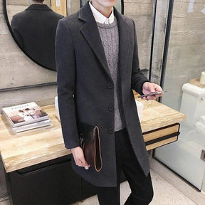 Sobretudo Masculino Piannaro PN231 em lã batida e algodão, ideal para o frio.