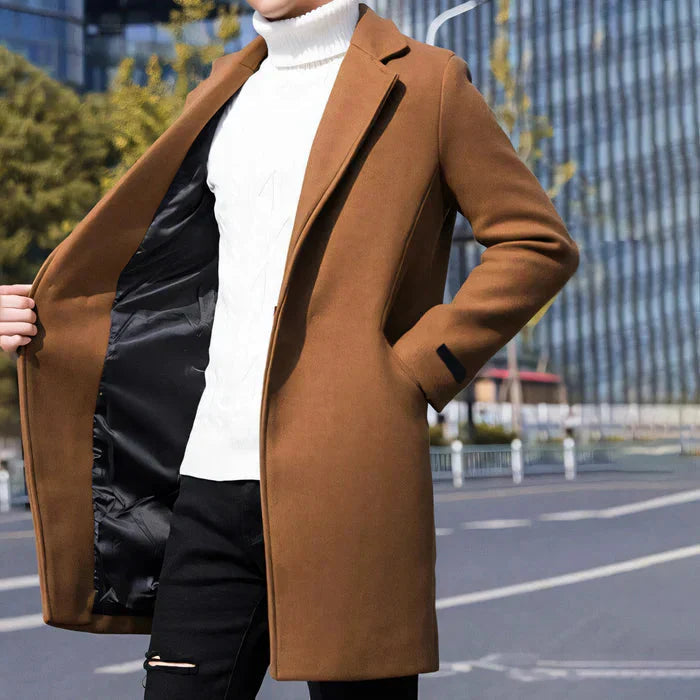 Sobretudo Masculino Piannaro PN215 em lã com design sofisticado.