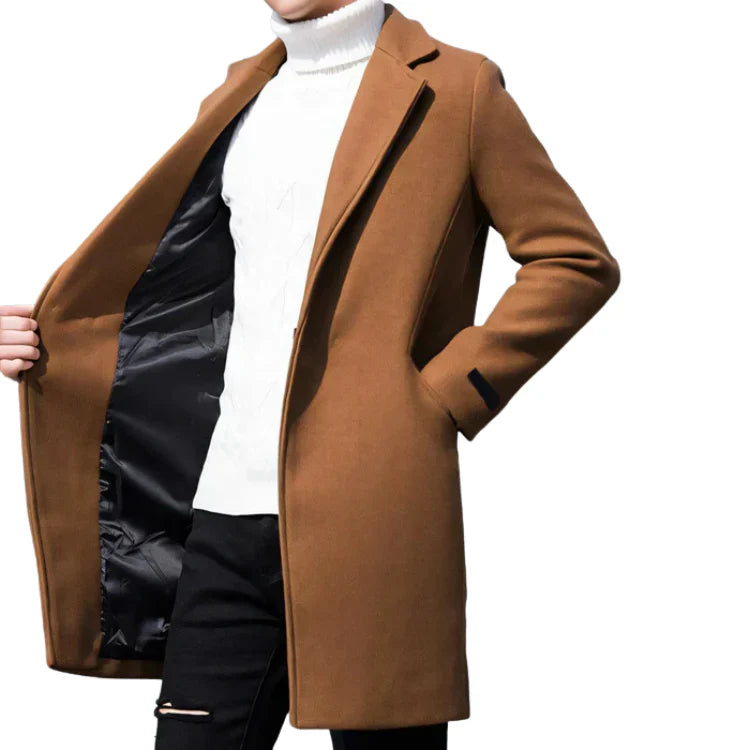 Sobretudo Masculino Piannaro PN215 em lã com design sofisticado.