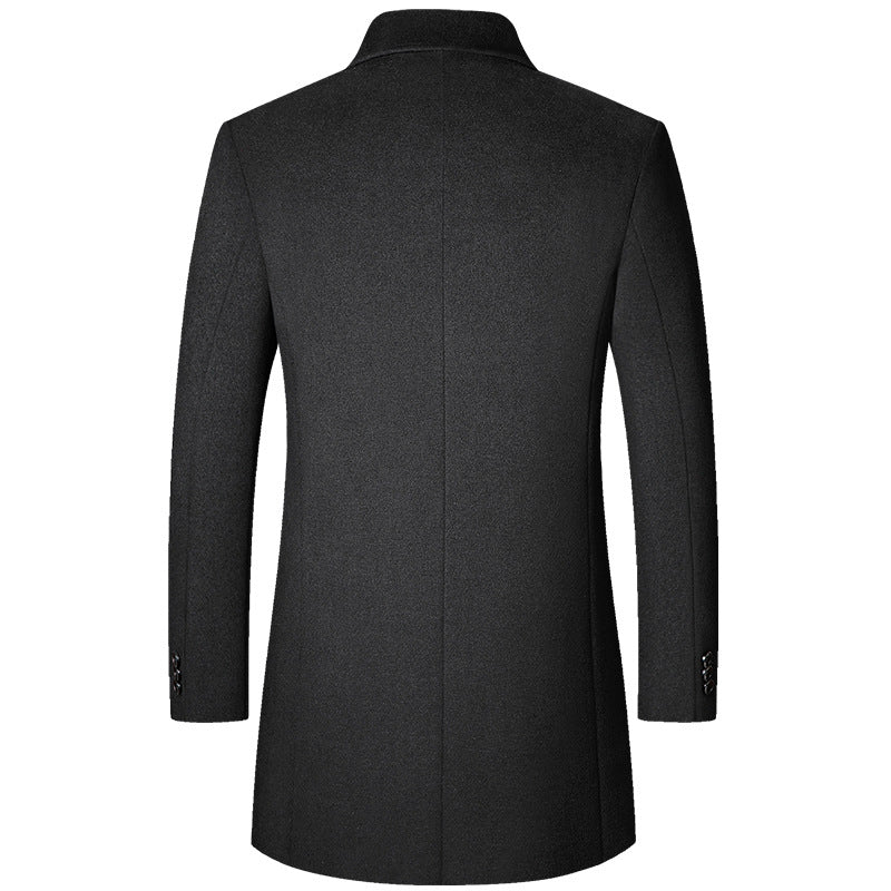 Sobretudo Masculino em Lã Piannaro PN238 com gola polo e corte slim.