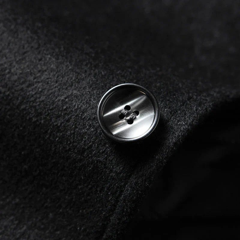 Sobretudo Masculino em Lã Piannaro PN238 com gola polo e corte slim.