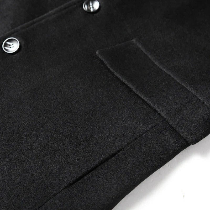 Sobretudo Masculino em Lã Piannaro PN238 com gola polo e corte slim.