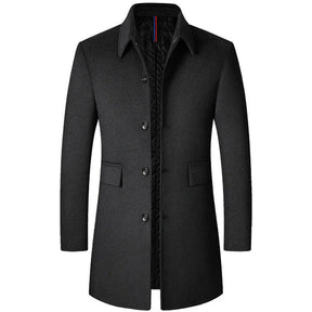 Sobretudo Masculino em Lã Piannaro PN238 com gola polo e corte slim.