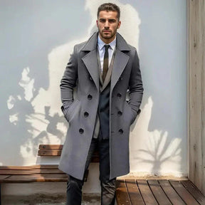 Sobretudo Masculino Longo Piannaro PN240 em lã e algodão, elegante e funcional.