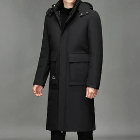 Sobretudo Masculino Piannaro PN230 em nylon, poliéster e algodão, ideal para dias frios.