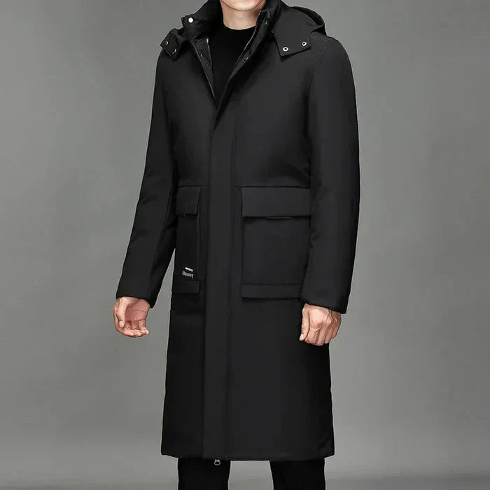 Sobretudo Masculino Piannaro PN230 em nylon, poliéster e algodão, ideal para dias frios.