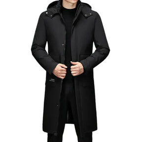 Sobretudo Masculino Piannaro PN230 em nylon, poliéster e algodão, ideal para dias frios.