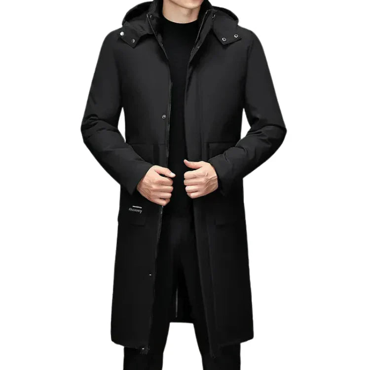 Sobretudo Masculino Piannaro PN230 em nylon, poliéster e algodão, ideal para dias frios.