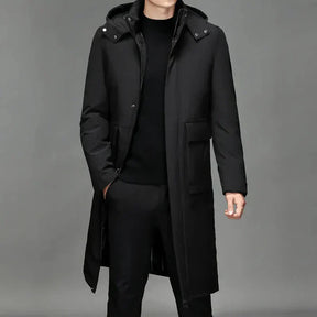 Sobretudo Masculino Piannaro PN230 em nylon, poliéster e algodão, ideal para dias frios.