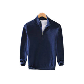 Suéter Masculino Piannaro PN022 com meia gola alta e meio zíper.