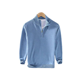 Suéter Masculino Piannaro PN022 com meia gola alta e meio zíper.