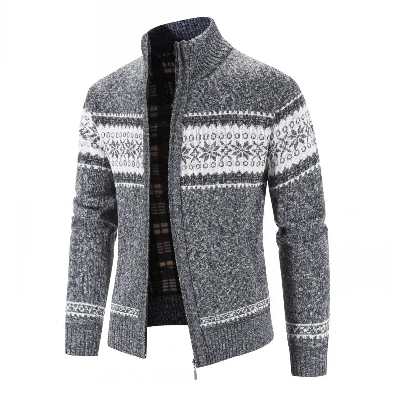 Suéter Masculino Piannaro PN179 em lã com gola alta e zíper