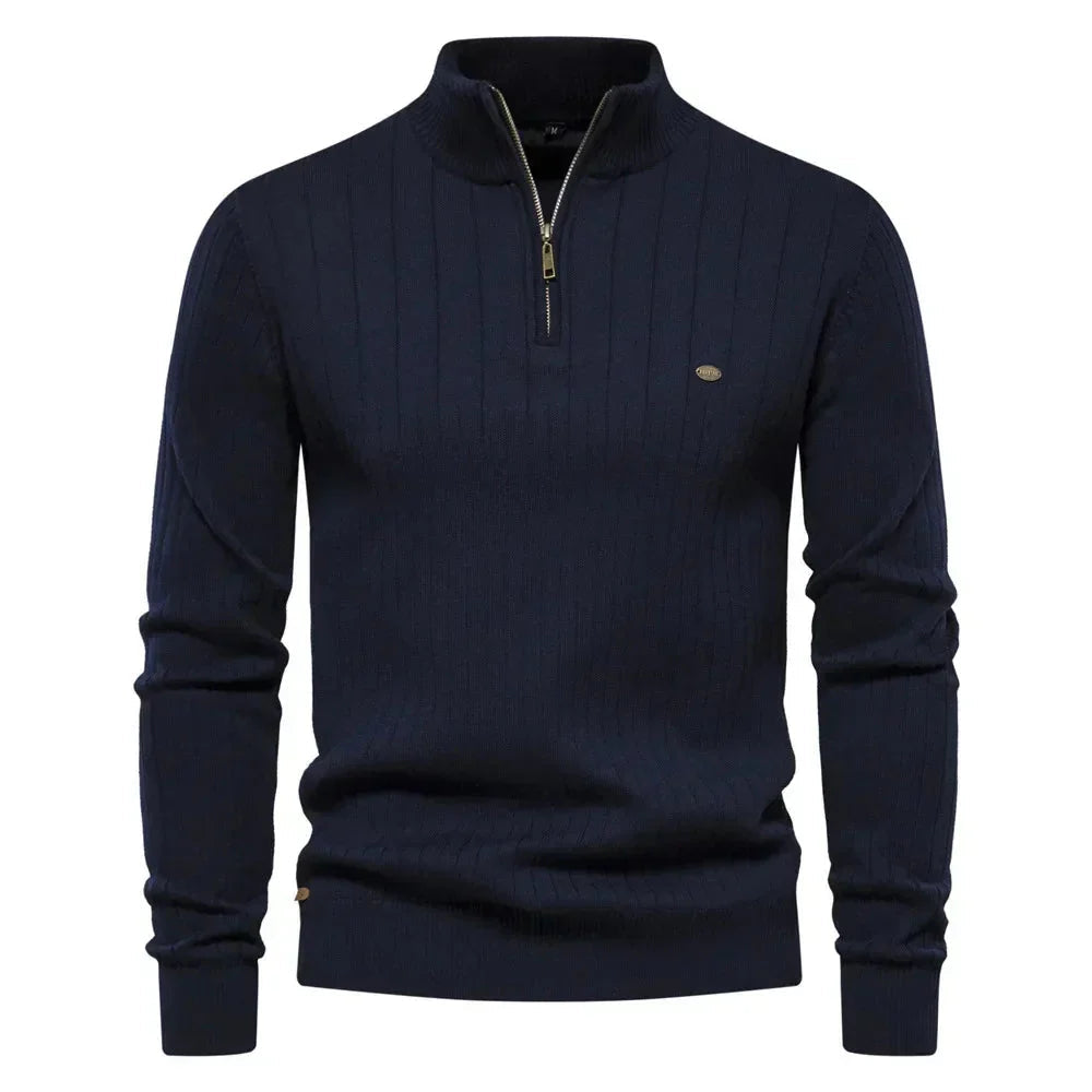 Suéter Masculino em Lã Piannaro PN173 com modelagem slim fit e gola V