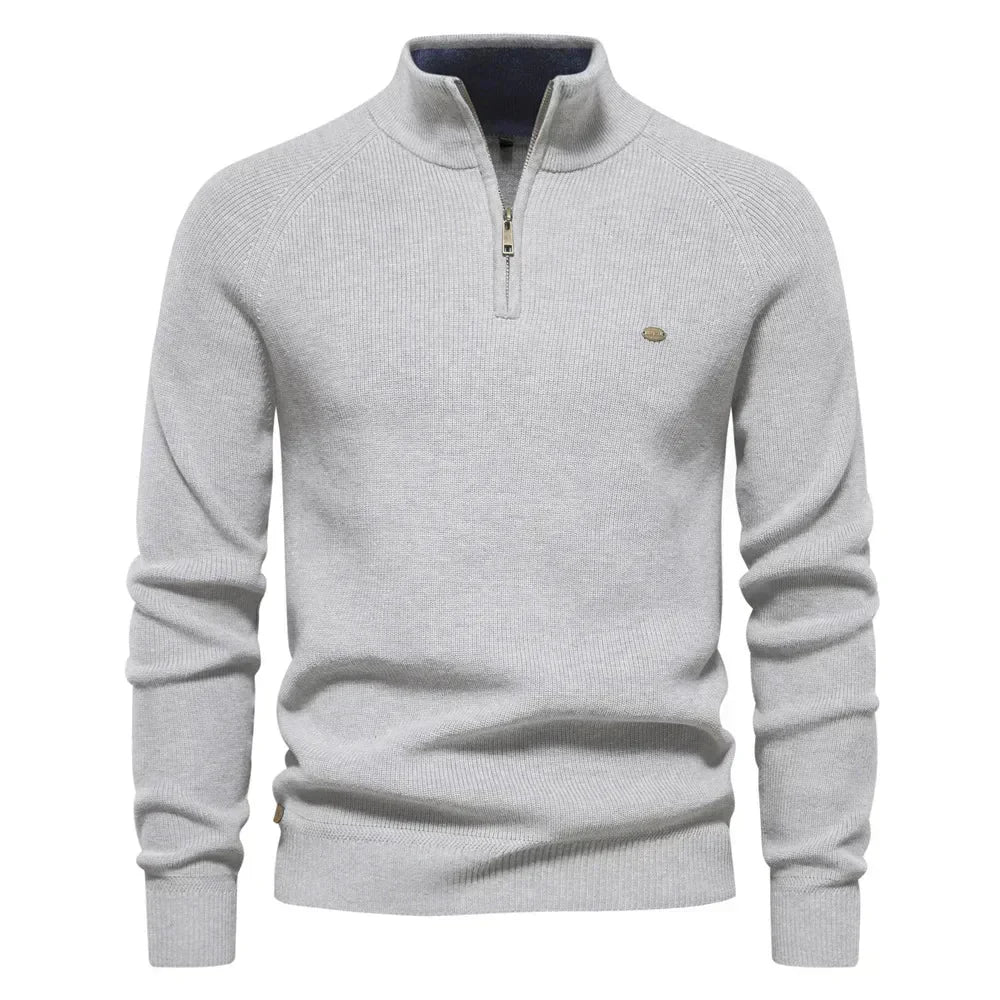 Suéter Masculino em Lã Piannaro PN173 com modelagem slim fit e gola V