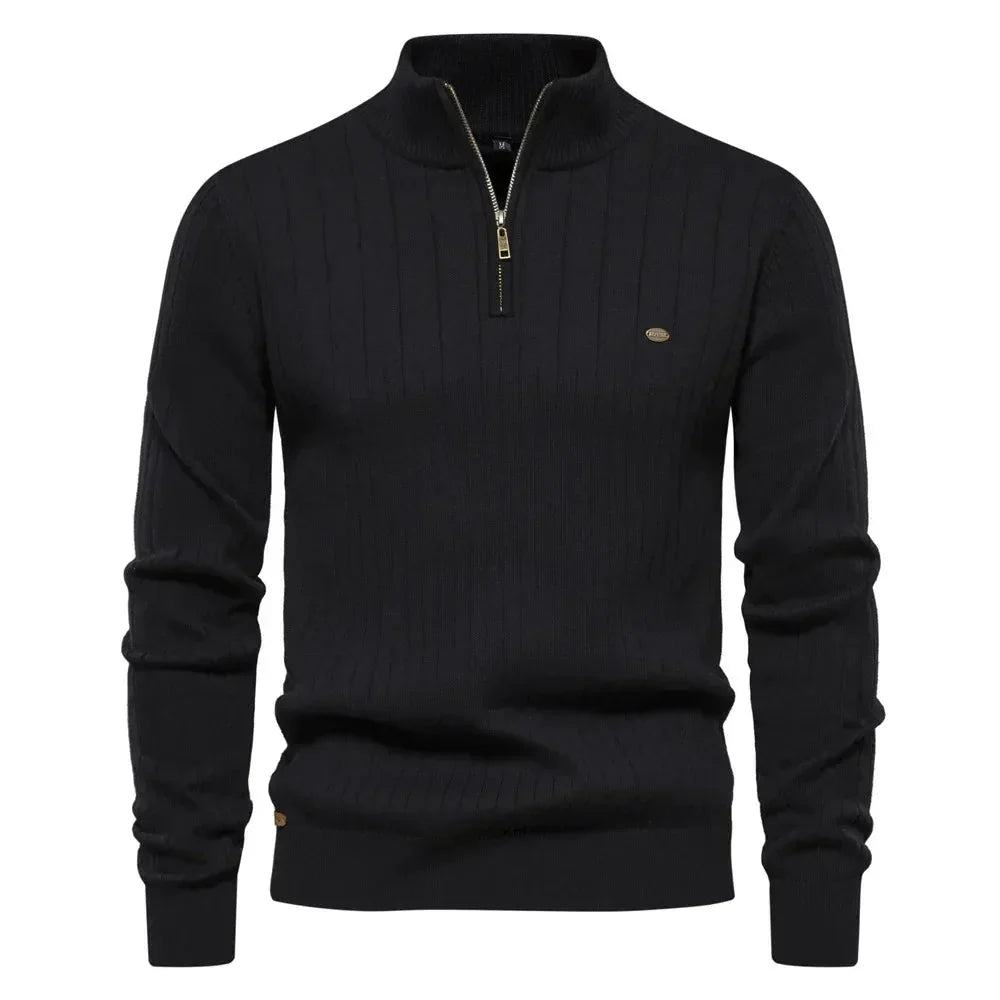 Suéter Masculino em Lã Piannaro PN173 com modelagem slim fit e gola V