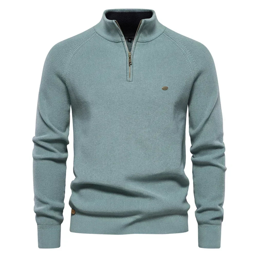 Suéter Masculino em Lã Piannaro PN173 com modelagem slim fit e gola V