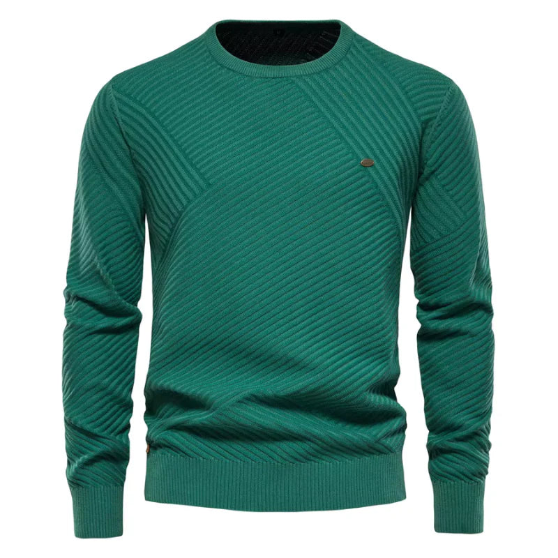 Suéter Masculino em Lã Piannaro PN175 com modelagem slim fit e gola redonda.