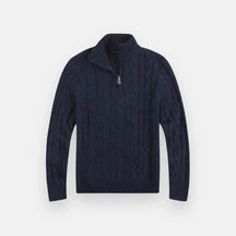 Suéter Masculino em Tricot Piannaro PN018 com meio zíper e modelagem slim fit.