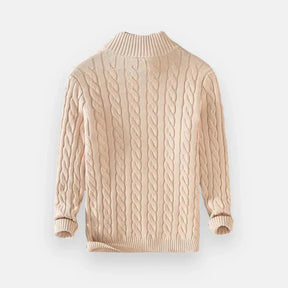 Suéter Masculino em Tricot Piannaro PN018 com meio zíper e modelagem slim fit.