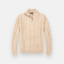Suéter Masculino em Tricot Piannaro PN018 com meio zíper e modelagem slim fit.
