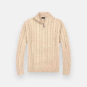Suéter Masculino em Tricot Piannaro PN018 com meio zíper e modelagem slim fit.