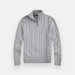 Suéter Masculino em Tricot Piannaro PN018 com meio zíper e modelagem slim fit.