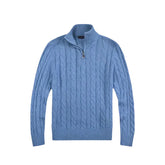Suéter Masculino em Tricot Piannaro PN018 com meio zíper e modelagem slim fit.