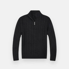 Suéter Masculino em Tricot Piannaro PN018 com meio zíper e modelagem slim fit.