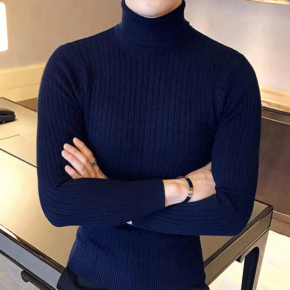Suéter Masculino Pullover de Gola Alta Piannaro PN177 em tecido premium.