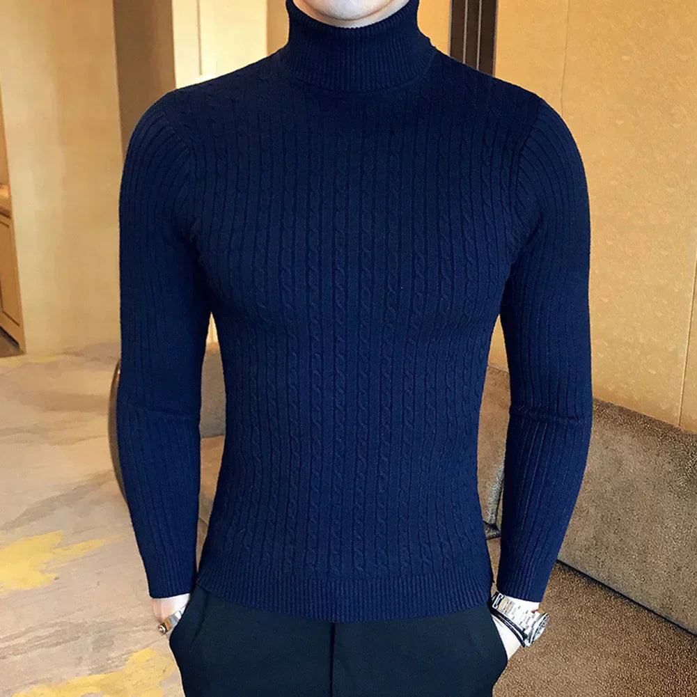 Suéter Masculino Pullover de Gola Alta Piannaro PN177 em tecido premium.