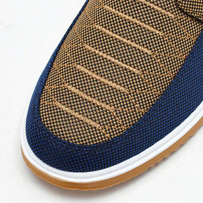 Tênis Masculino Sport Piannaro PN247 em azul e caramelo, estilo urbano.